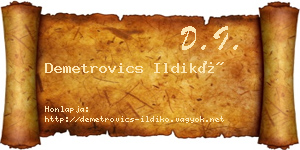 Demetrovics Ildikó névjegykártya